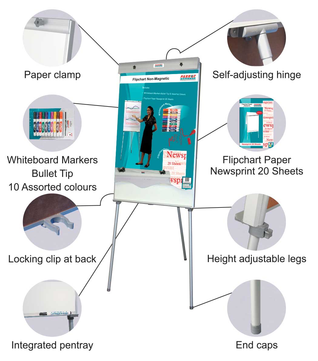 Flipchart Non Magnetic Standard 1000x640mm Retail
