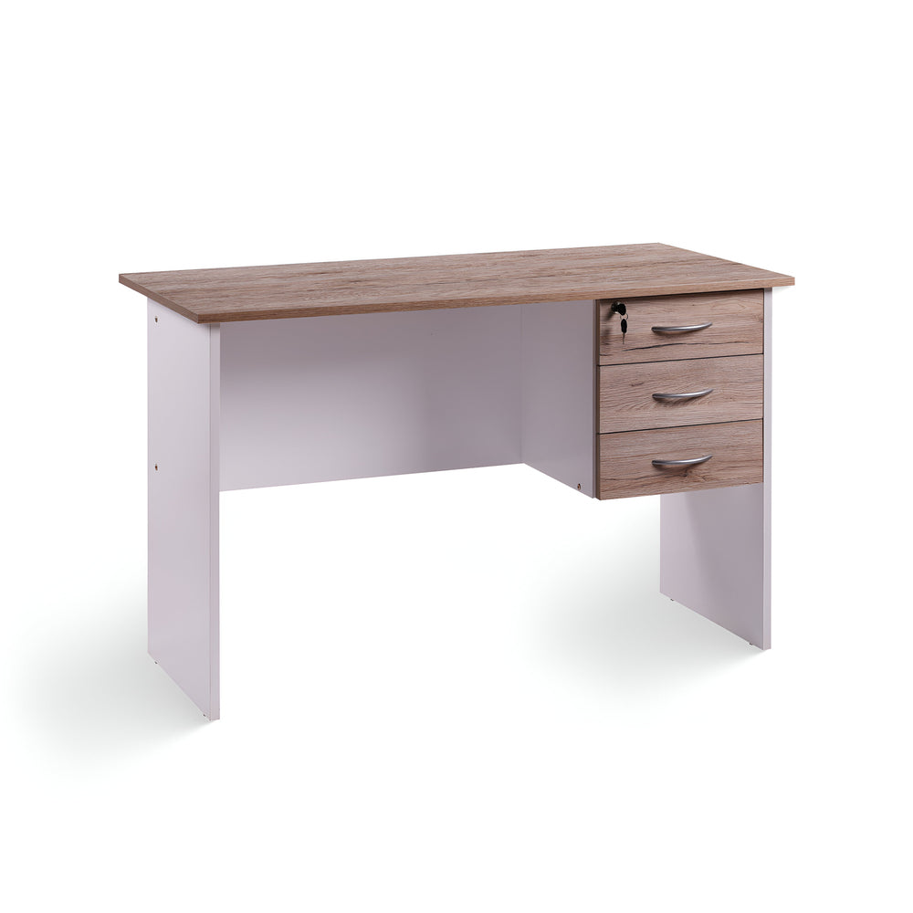 Solitude 1200 Workdesk + 2 drawers Sanremo oak and white