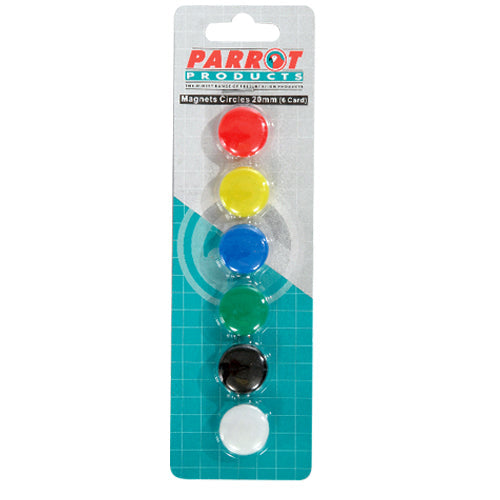 Magnets Circle 20mm 6 Card Assorted