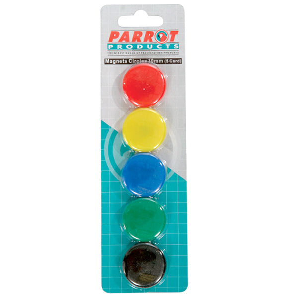 Magnets Circle 30mm 5 Card Assorted