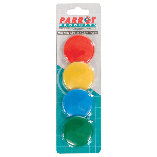 Magnets Circle 40mm 4 Card Assorted