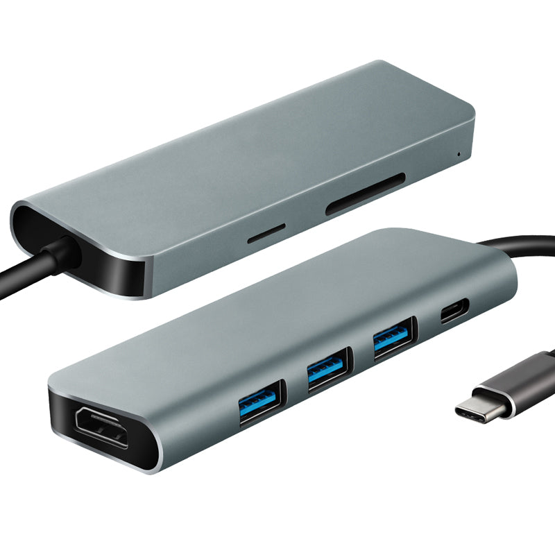 Adaptor b Usb C Hub 7 In 1 (hdmi X 1, Usb3 X 3,dp X 1, Sd X 1, Tf X 1)