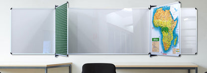 Edu Board Swing Leaf 1220x910mm Magnetic White Grey Blocks 1 Side