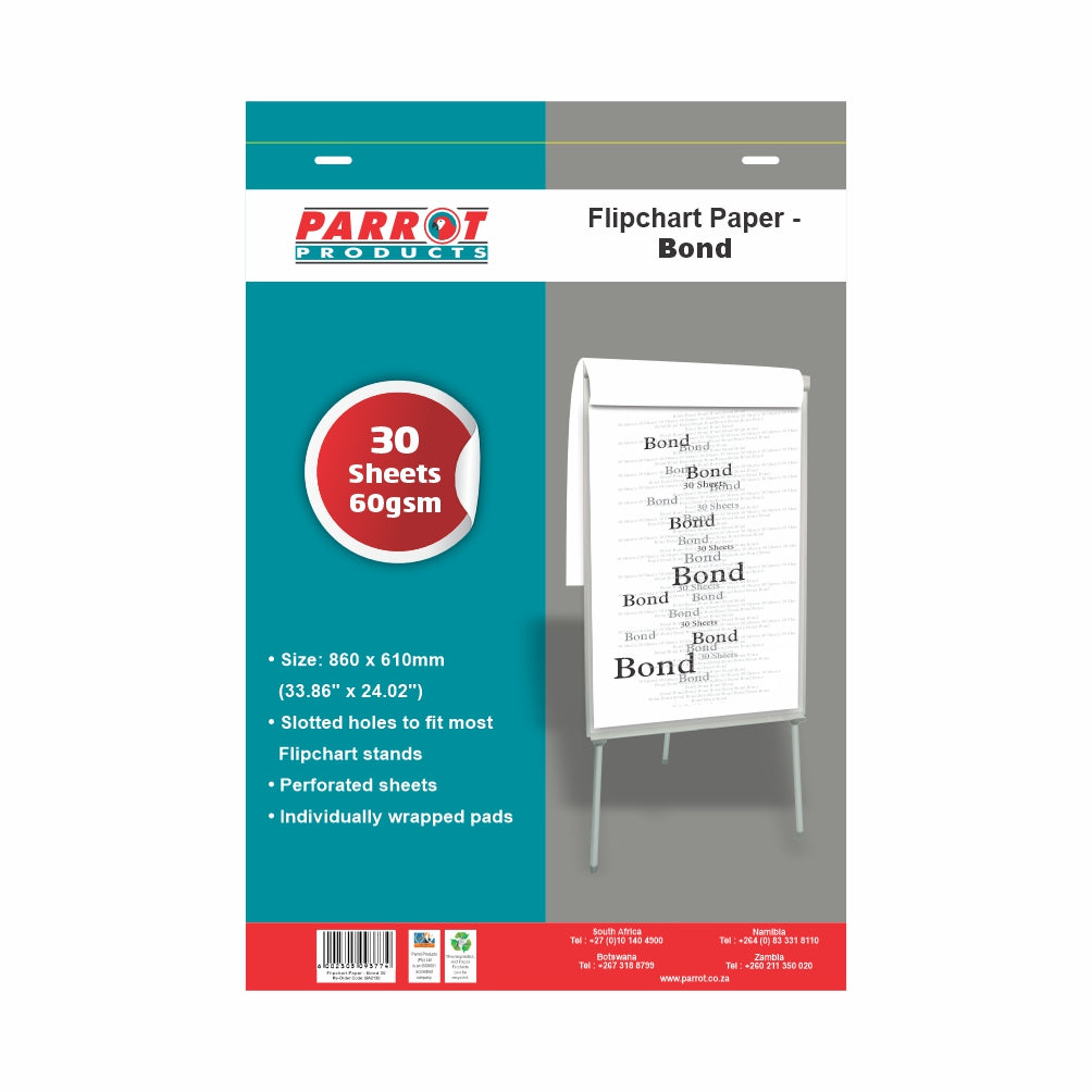 Flipchart Paper Bond 30 Sheets 860x610mm 60gsm