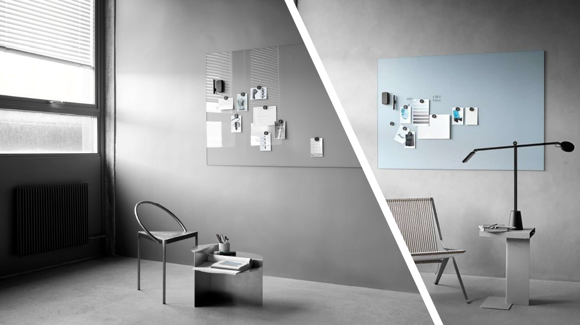 Floating Magnetic Glassboard Various Colours 1600 x 900mm