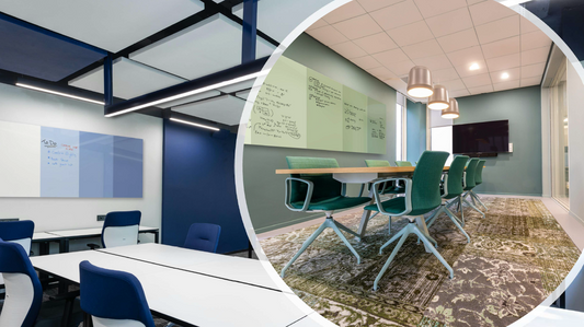 Floating Magnetic Glassboard Various Colours 1500 x 1200mm