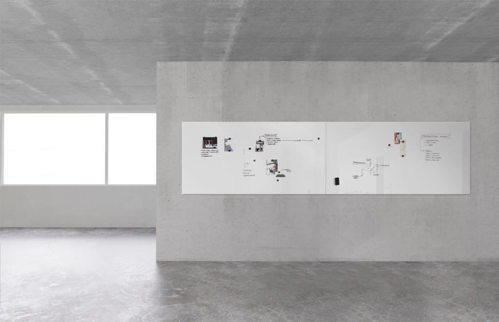 Floating Magnetic Glass Whiteboard 1200 x 1200mm