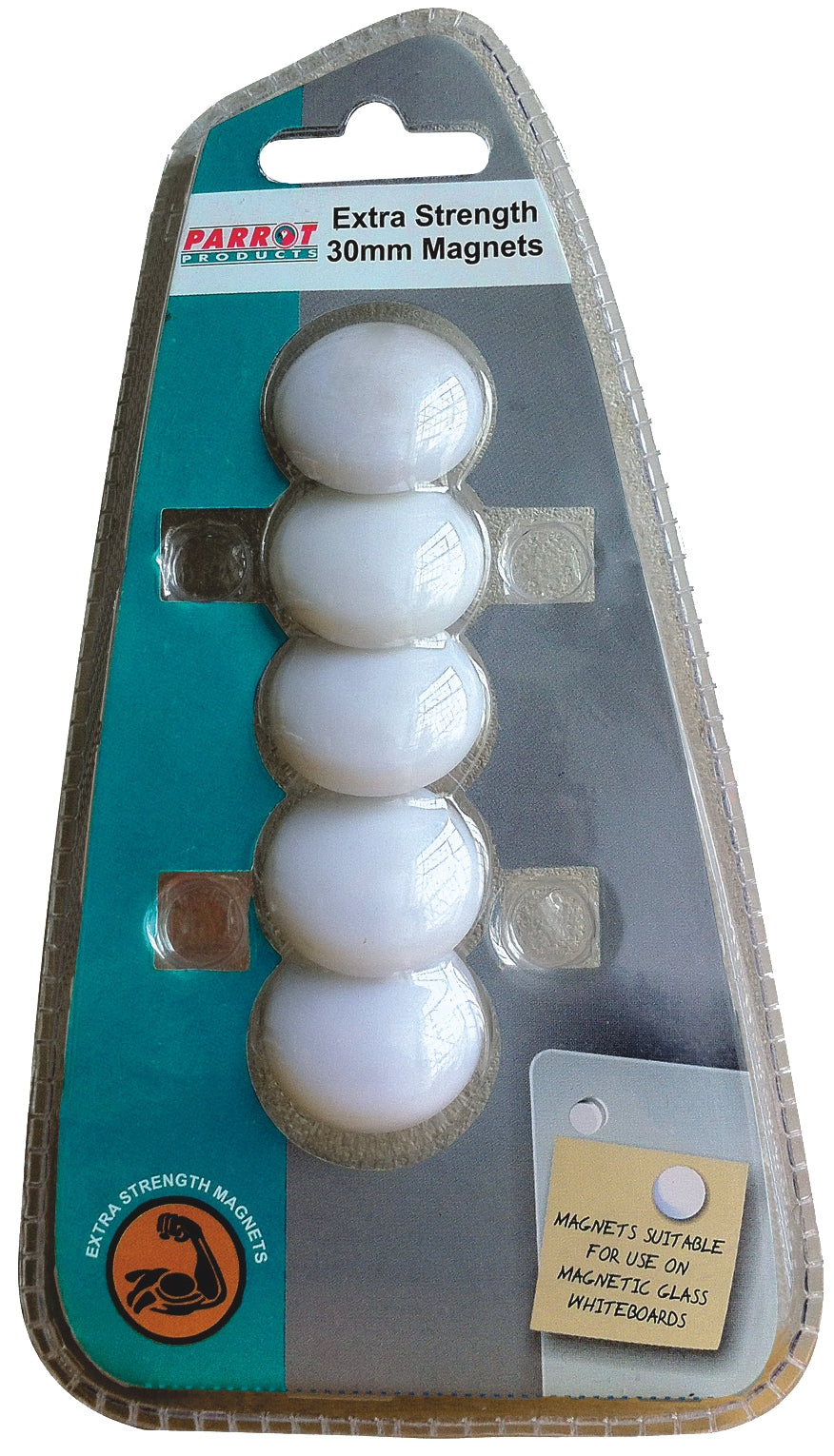 Magnets Circle Extra Strong 30mm 5 Card White