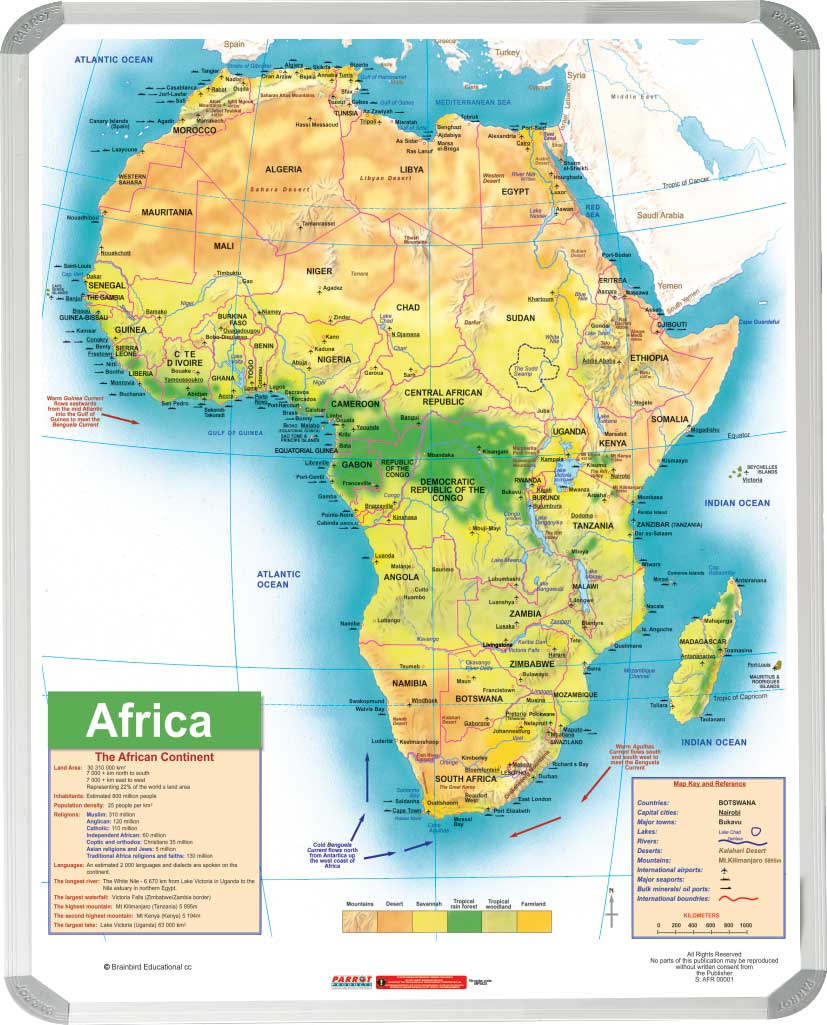 Map Africa General Educational 1200x 900mm