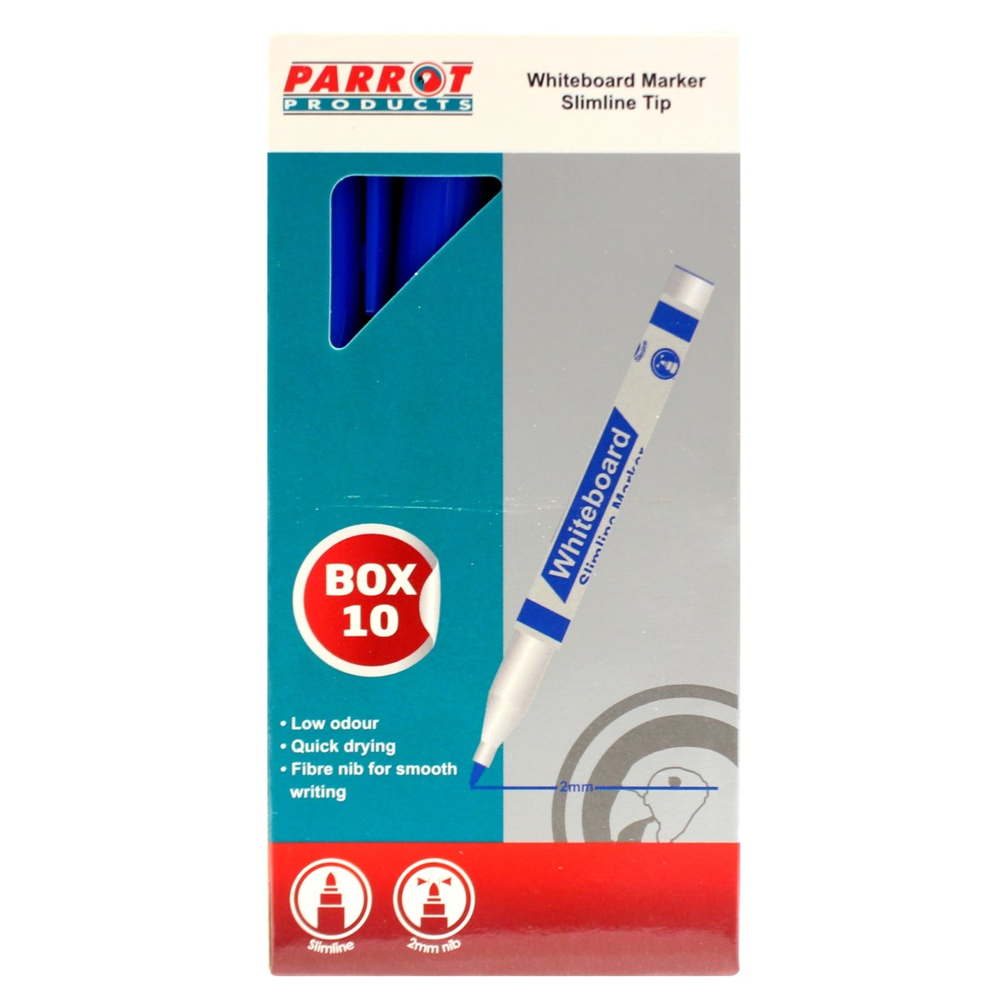 Marker Whiteboard Slimline Box 10 Blue