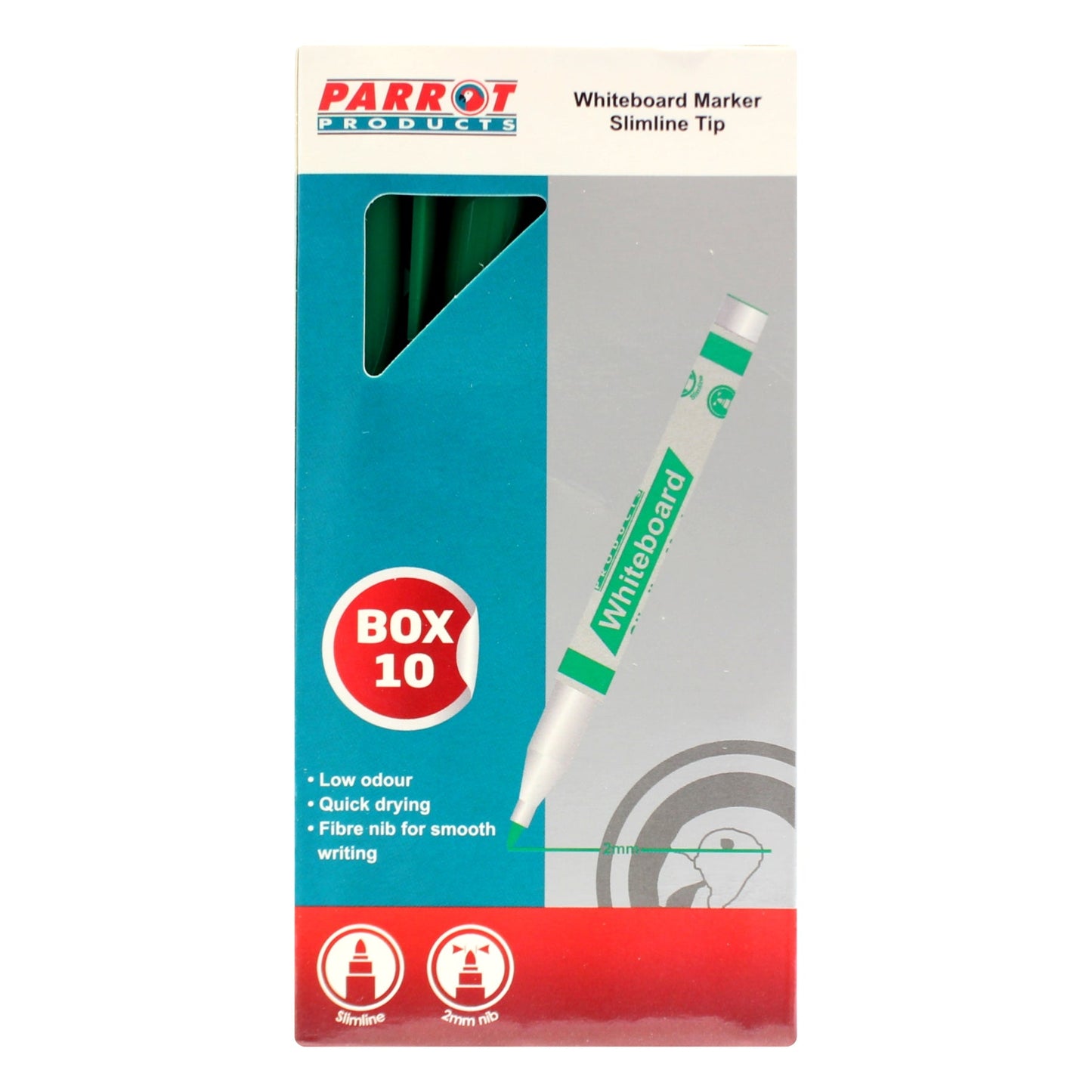 Marker Whiteboard Slimline Box 10 Green