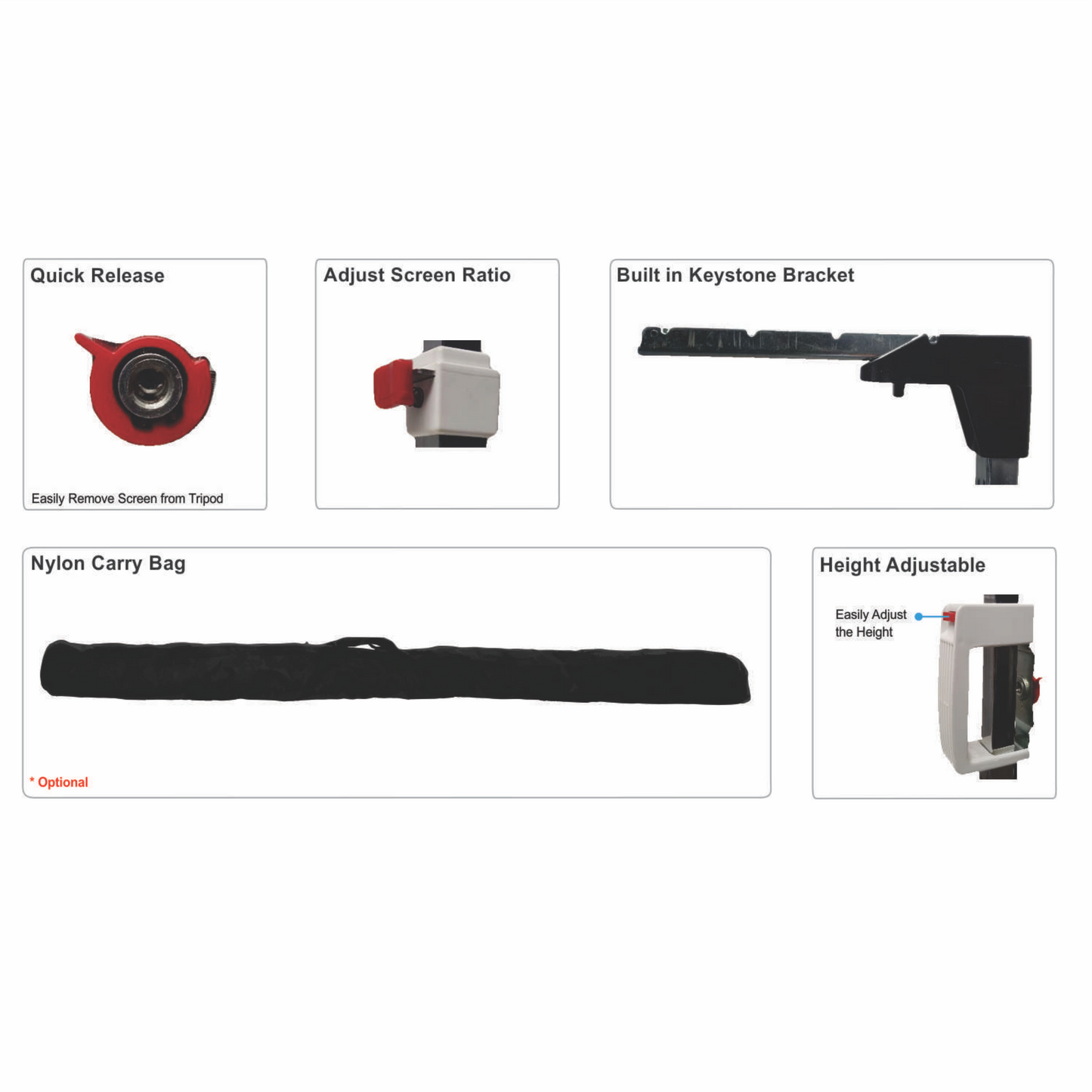 Tripod Projector Screen with Bag - Click to Select Size