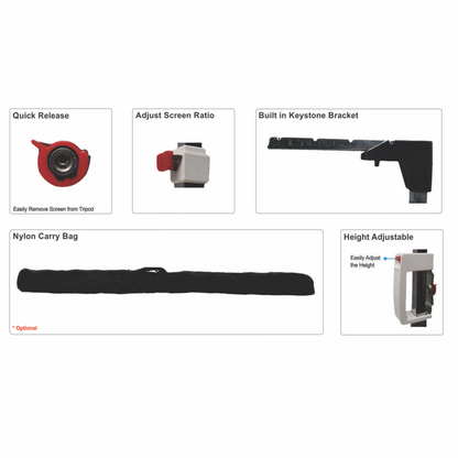 Tripod Projector Screen with Bag - Click to Select Size