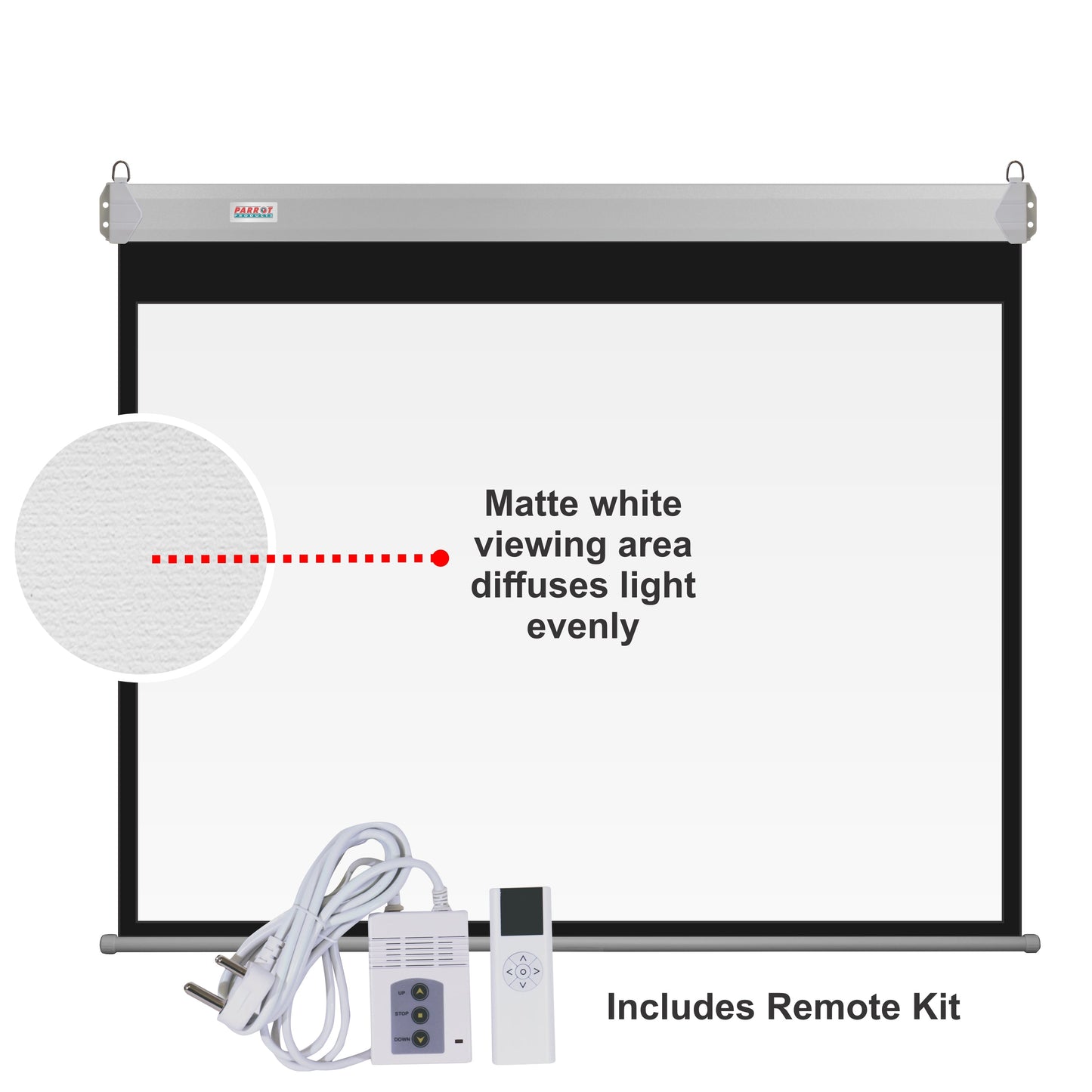 Parrot Products Electric Projector Screens 16:9 Aspect Ratio