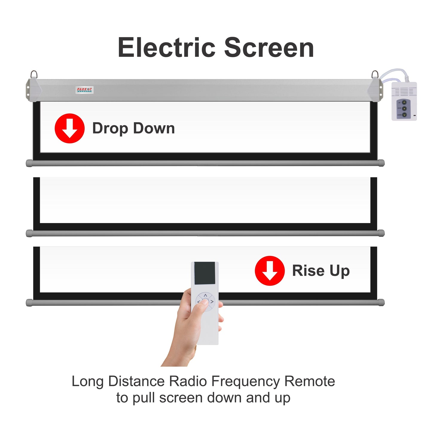 Parrot Products Electric Projector Screens 16:9 Aspect Ratio