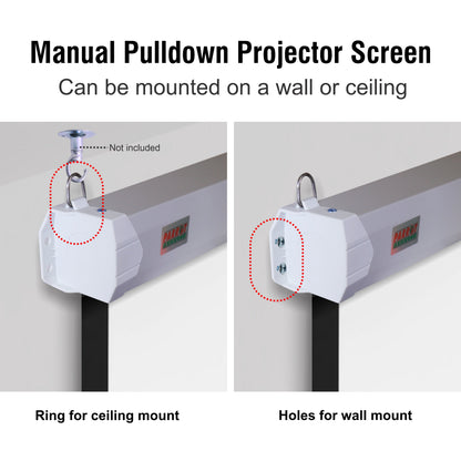 Parrot Products Manual Pull Down Screens 4:3 Aspect Ratio