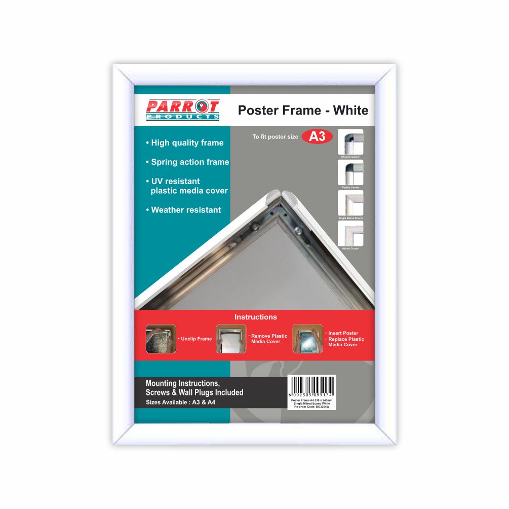 Poster Frame A3 460x330mm Mitred Econo White