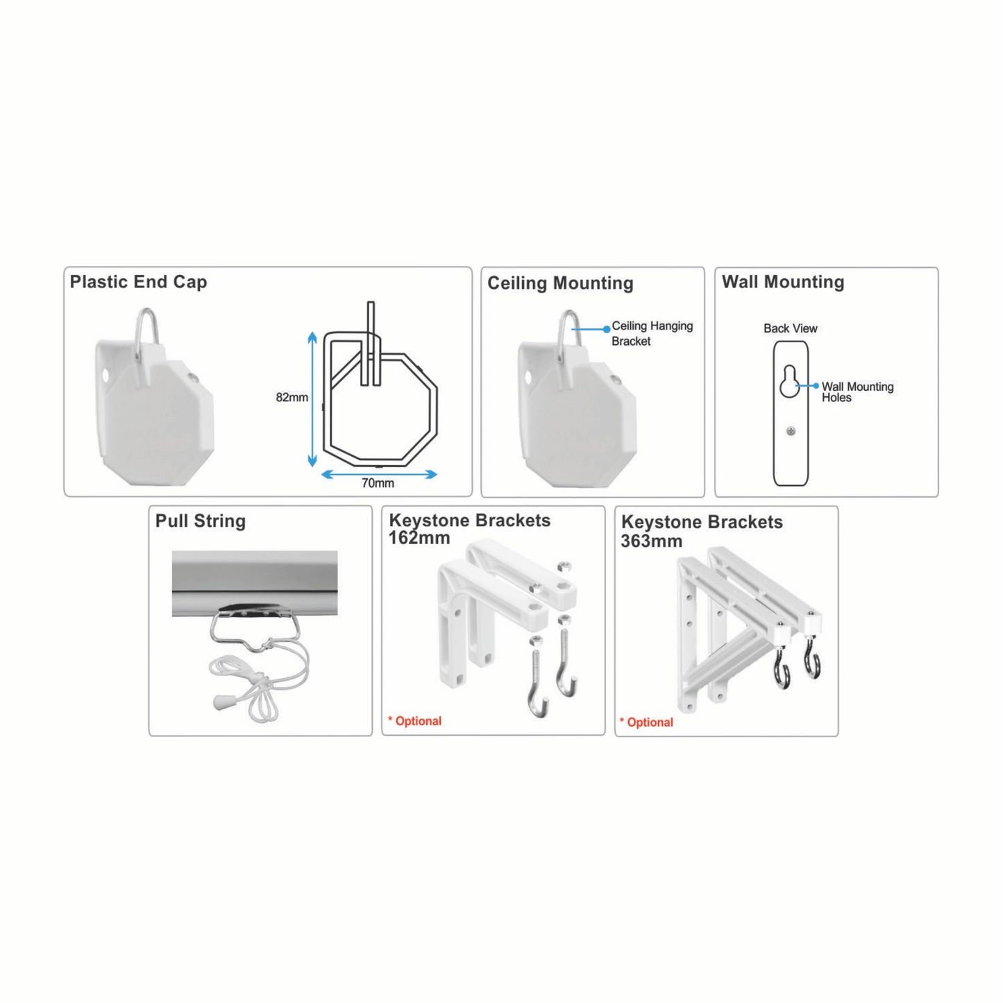 Manual Projector Screen 4:3 Aspect Ratio - Click to Select Size