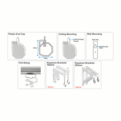 Manual Projector Screen 4:3 Aspect Ratio - Click to Select Size