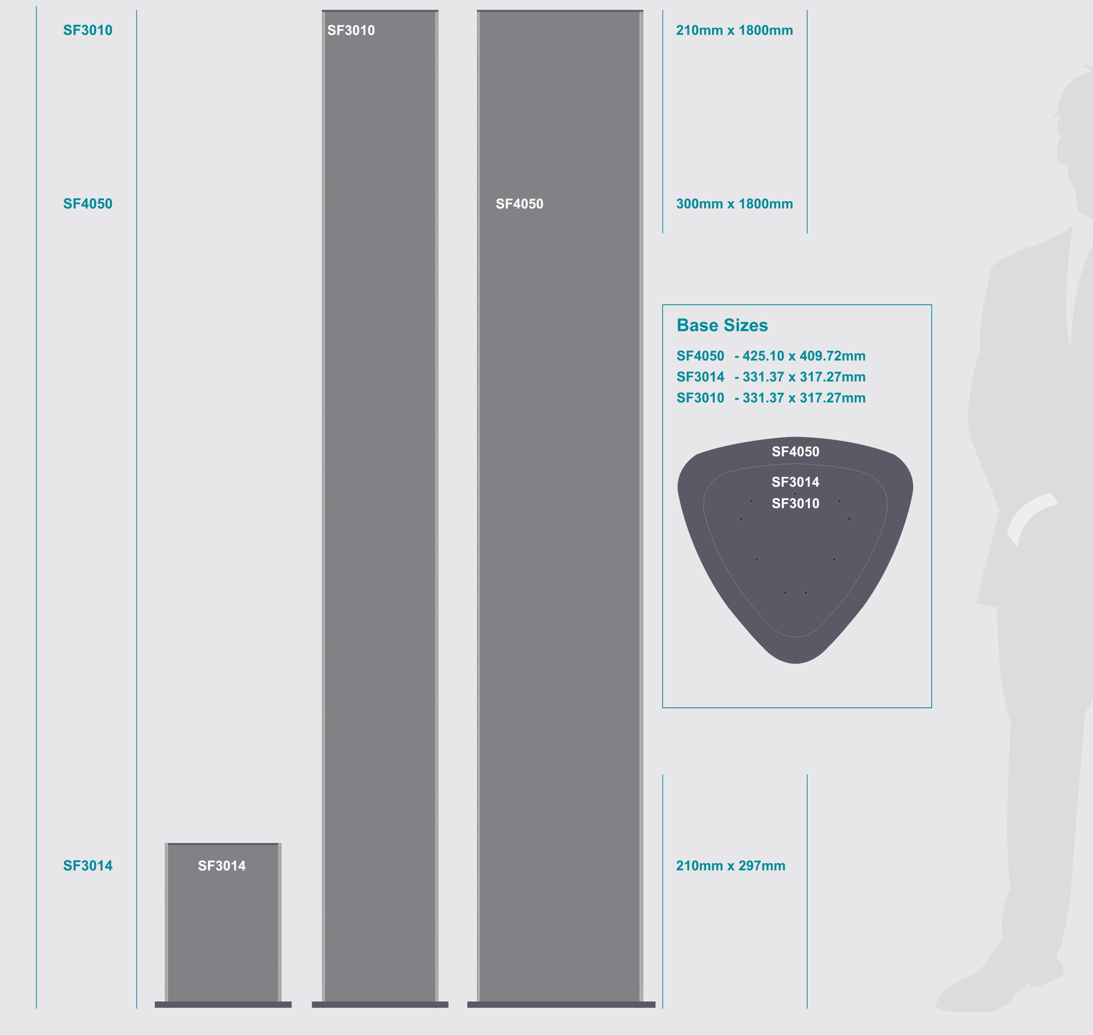 Sign Frame 300x 1800mm Triangular Tower – Office Web