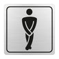 Sign Symbolic 150 x 150mm Black Printed Gents Toilet Sign On Brushed Aluminum Acp