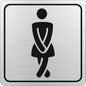 Sign Symbolic 150 x 150mm Black Printed Ladies Toilet Sign On Brushed Aluminum Acp