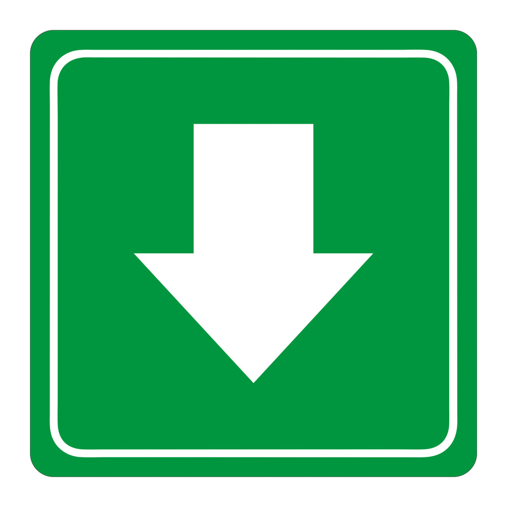 Sign Symbolic 150 x 150mm Green Arrow Sign On White Acp