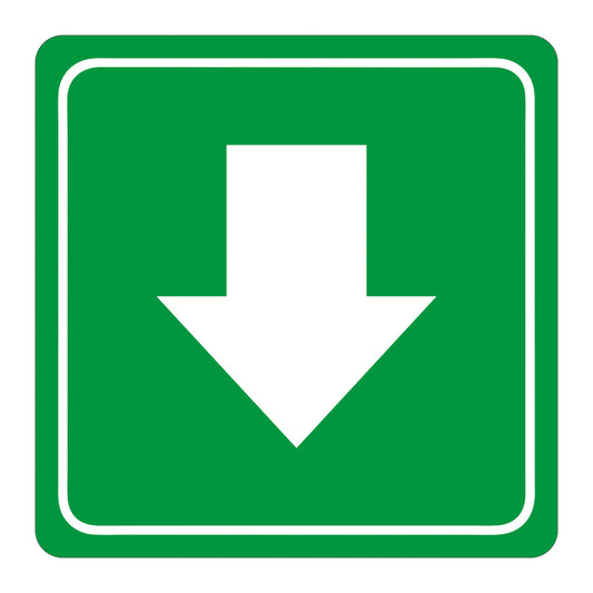 Sign Symbolic 150 x 150mm Green Arrow Sign On White Acp