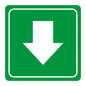 Sign Symbolic 150 x 150mm Green Arrow Sign On White Acp