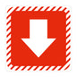 Sign Symbolic 150 x 150mm Red Arrow On White Acp