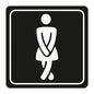 Sign Symbolic 150 x 150mm White Printed Ladies Toilet Sign On Black Acp
