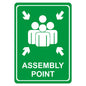 Sign Symbolic 297 x 210mm Assembly Point Green On White Acp