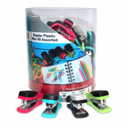 Stapler Plastic Mini 40 Assorted