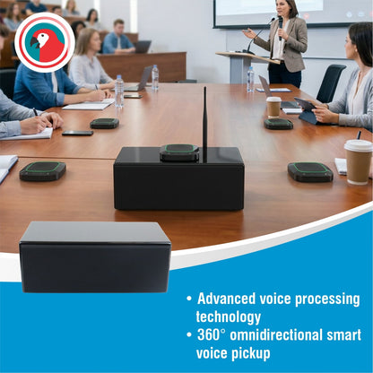 Wireless Audio Conferencing System with 4 Microphones & Loudspeaker