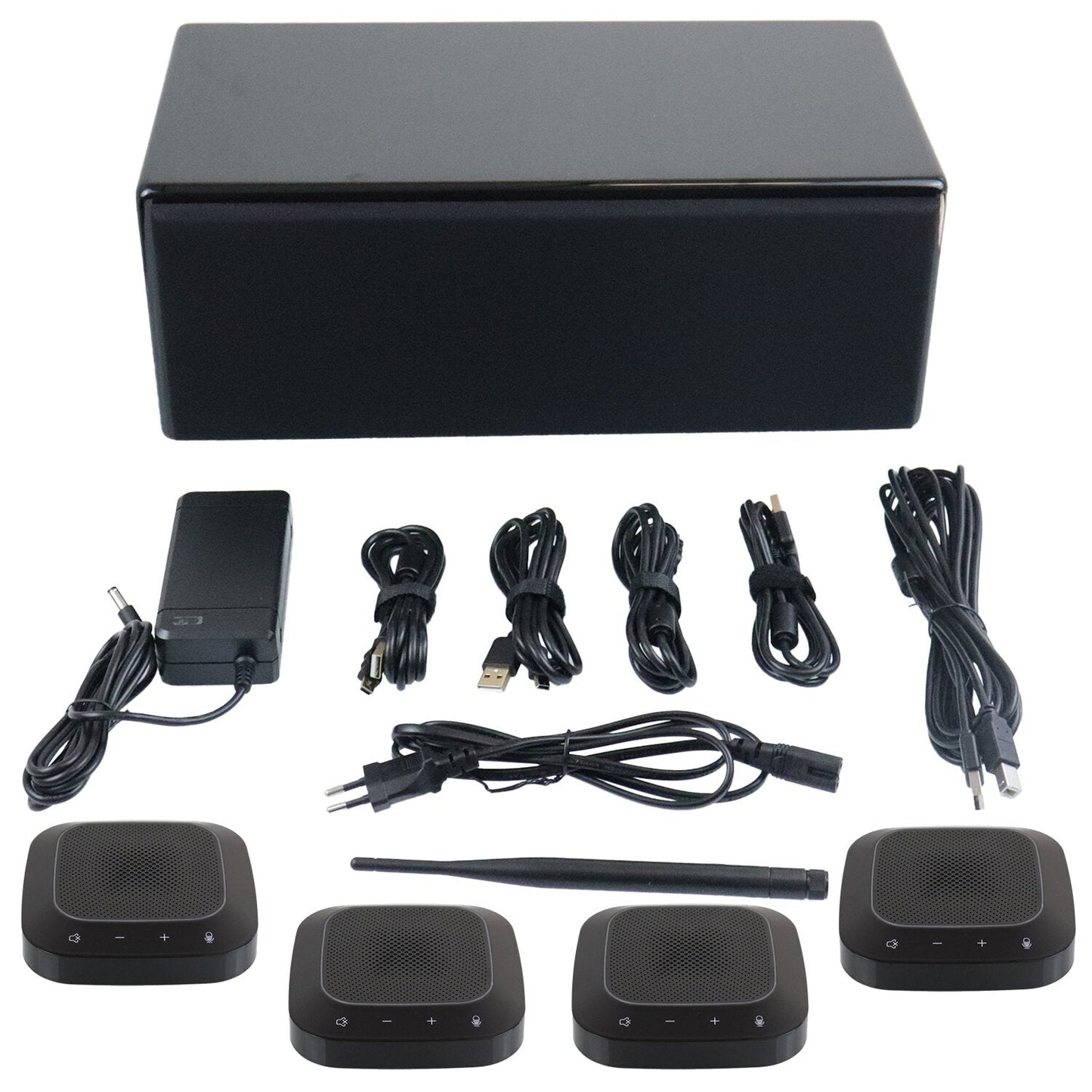 Wireless Audio Conferencing System with 4 Microphones & Loudspeaker