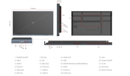 Viewsonic ViewBoard 75" 4K Interactive Display