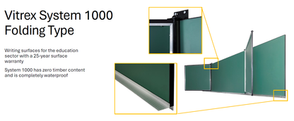 Vitreous Enamel Vitrex System 1000 Chalkboards 4800mm x 1140mm