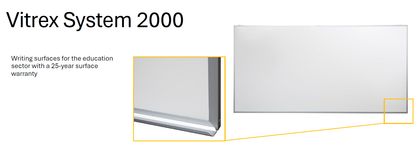 Vitreous Enamel Vitrex System 2000 Whiteboards - Various Sizes