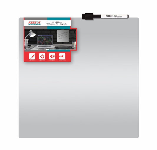 Whiteboard Tile Magnetic 360x 360mm Silver